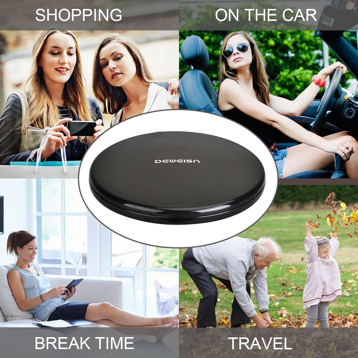 Magnifying Compact Cosmetic Mirror- Elegant Compact Pocket Makeup Mirror, Handheld Travel Makeup Mirror with Powerful 10X Magnification and 1X True View Mirror for Travel or Your Purse