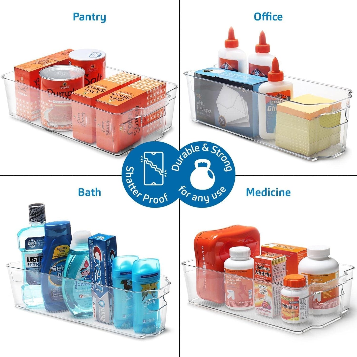 Fridge Organizer - 8 Pieces Refrigerator Organizer Bins - Pantry Organization and Storage for Fridge & Refrigerator- BPA Free Freezer Organizer Bins